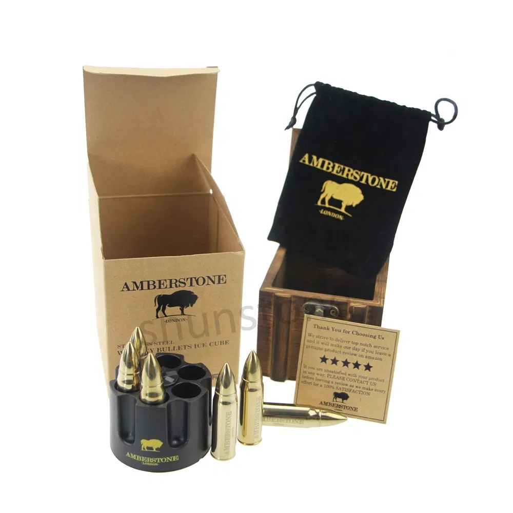 Reusable Fashion Bar Porpula Bullet of 6 Premium Chilling Rocks Ice Cube with Logo