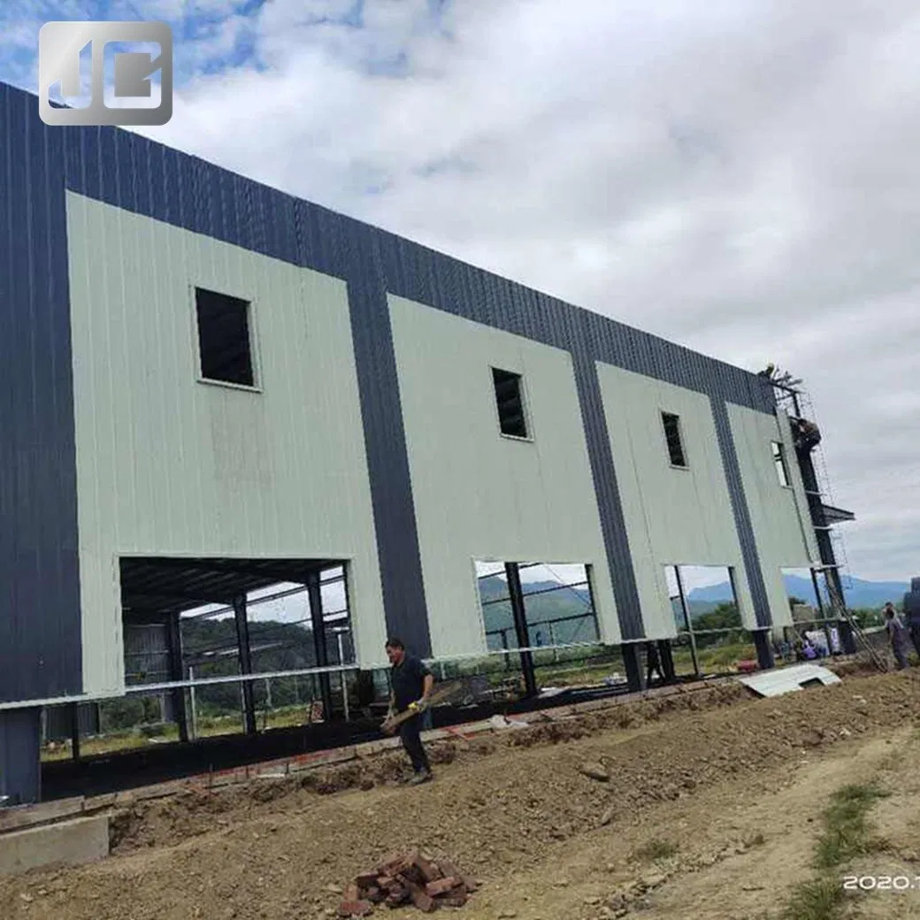 Gable Frame Steel Construction Industrial Metal Garage with H Section Column