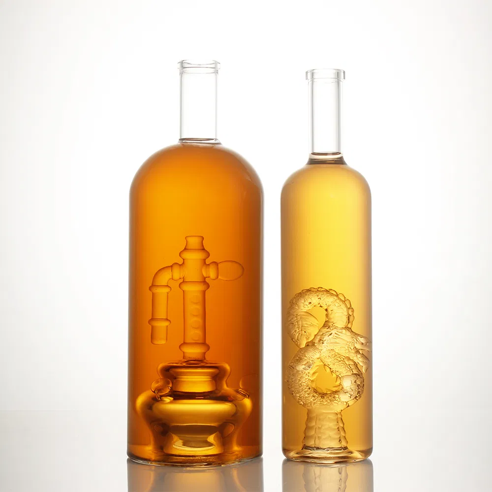 Hand Made Crystal Clear High Borosilicate Liquor Spirits Tequila Whisky Whiskey Glass Wine Decanter