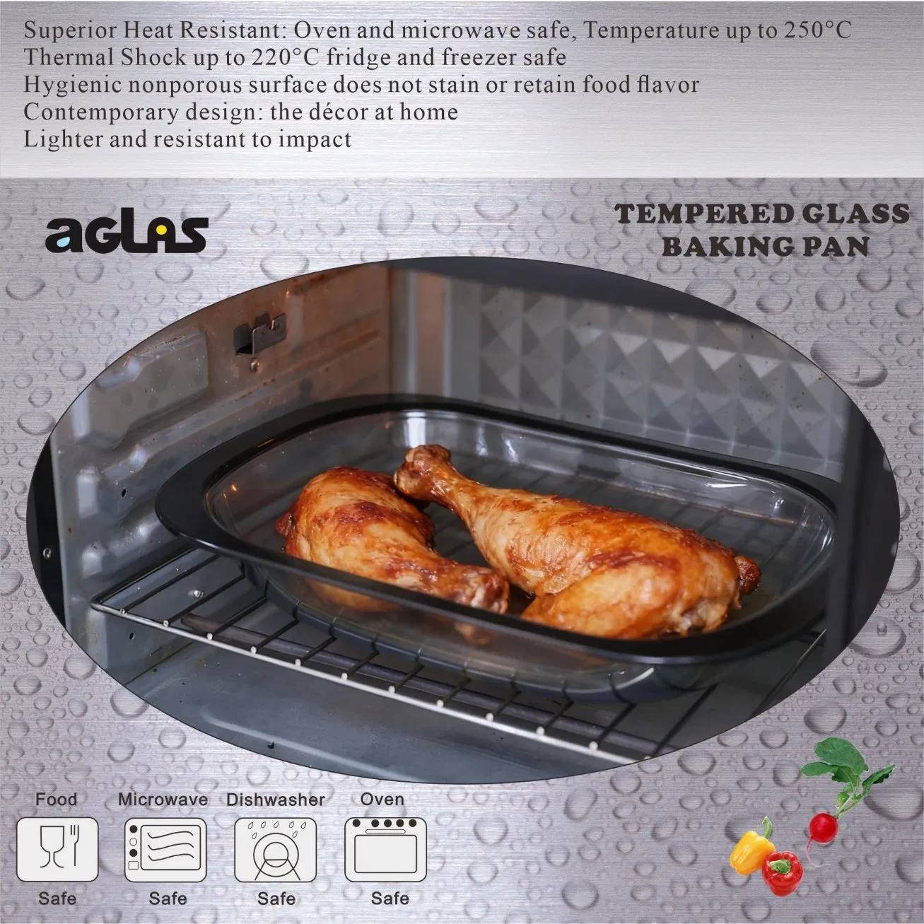 Premium Tempered Glass Baking Pan for Versatile Cooking and Serving Kitchenware