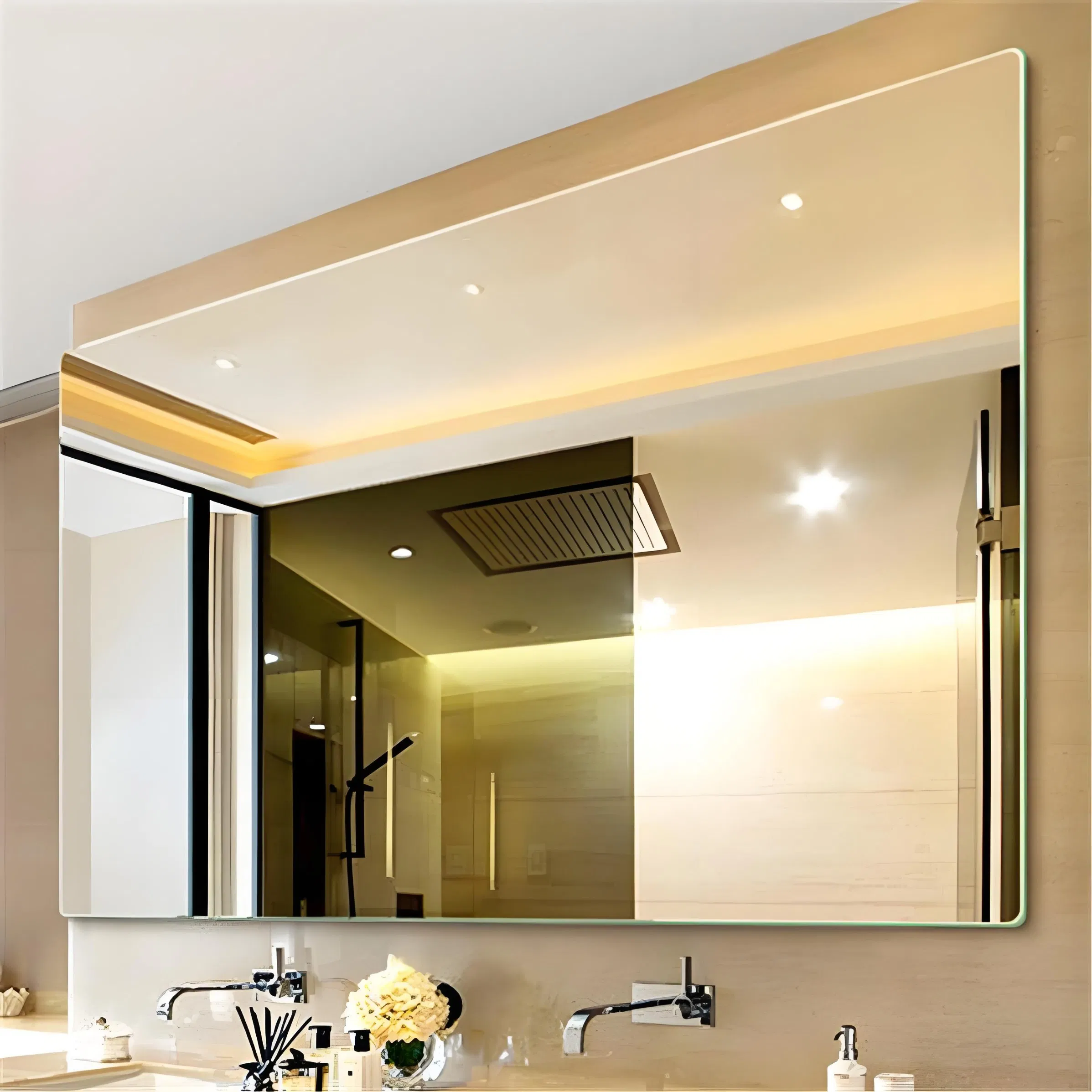 Hot Hotel Home Wall Mounted Touch Switch Adjustable Smart LED Light Bathroom Mirror for Modern Bathroom