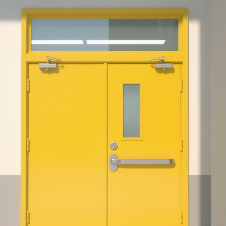 High-Quality Fire-Protective Steel Flush Door Fire Door with UL Hardware