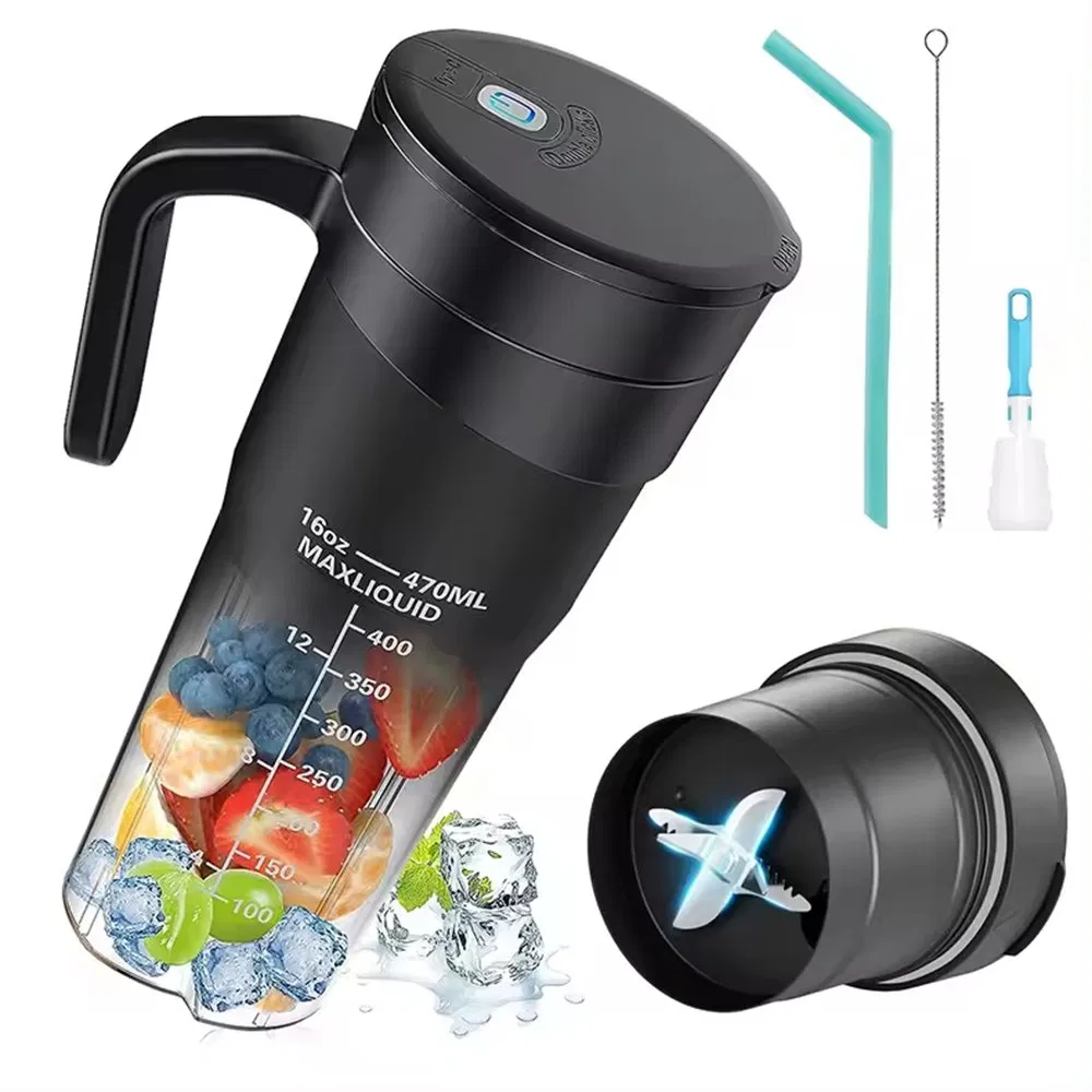 Portable Blender Cup Bottle USB Rechargeable Fruit Mixer Mini Hand Juicer