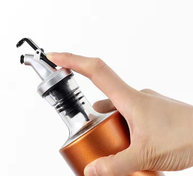Colored Glass Oil Bottle Kitchen Leak Proof Oil Nozzle Pot