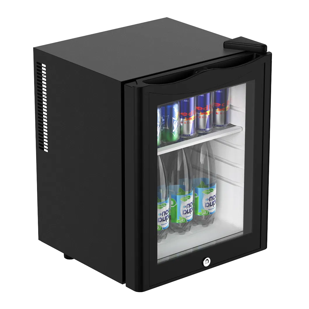 25L Mini Fridge Compact Double Layered Glass Door Refrigerator Portable Noise Free Bar Hotel Small Space