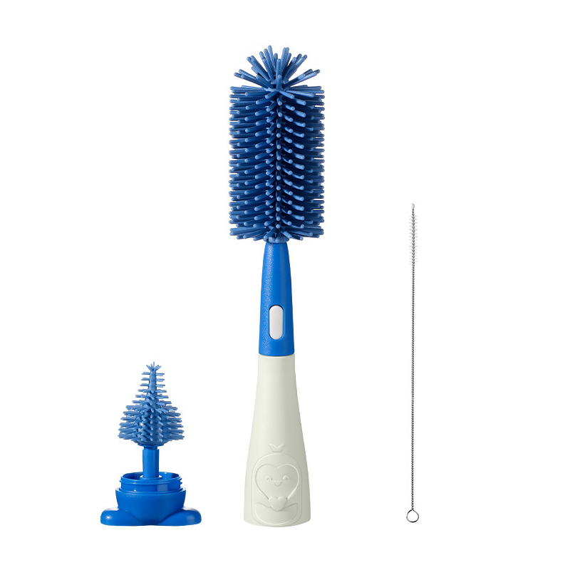 Newly Designed Silicone Bottle Brush Cup Brush High-Quality 3-in-1 Baby Bottle Brush Customization