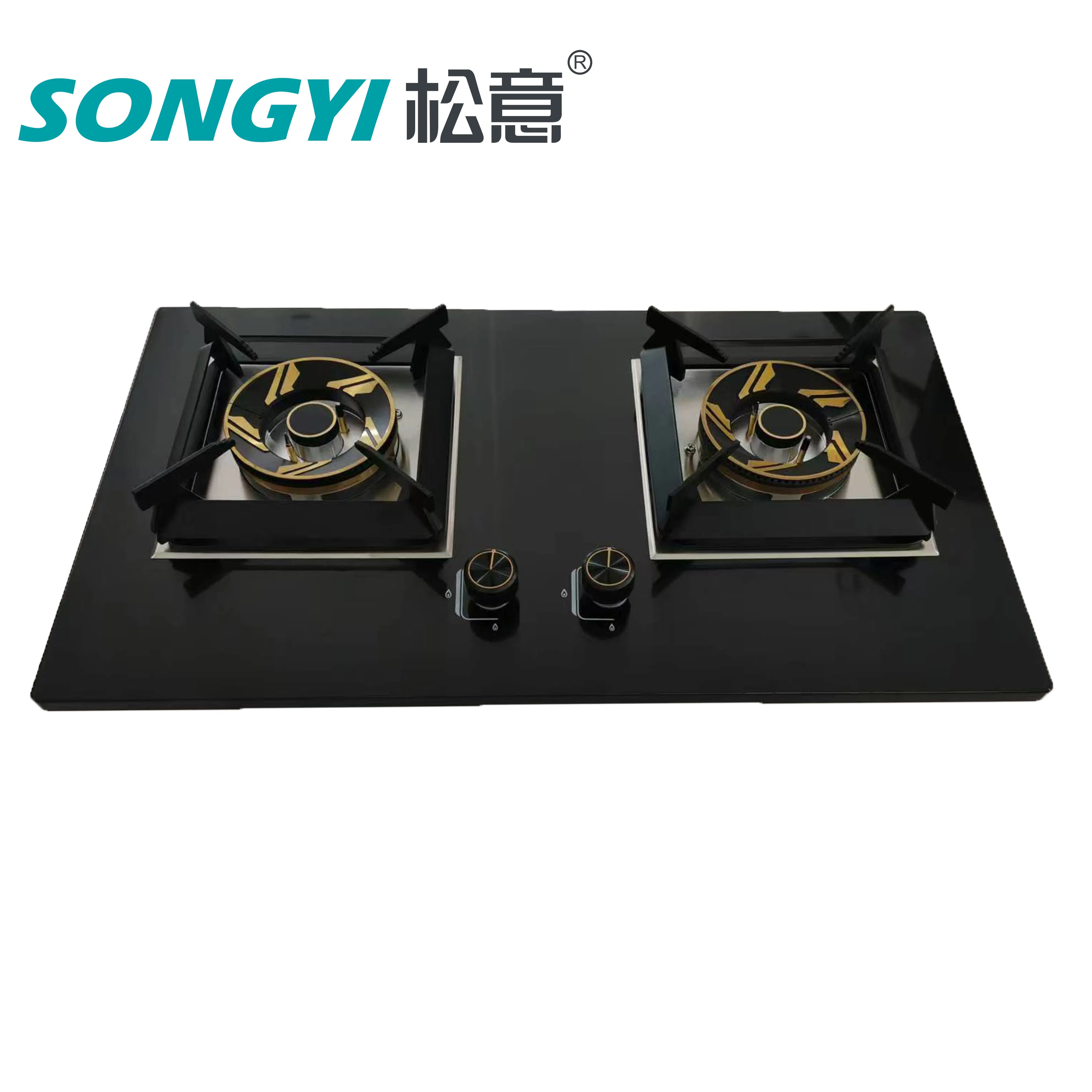 Dual Burner Gas Stove Double Gas Cooktop Built in Gas Cooker with Timer High Efficiency for Kitchen