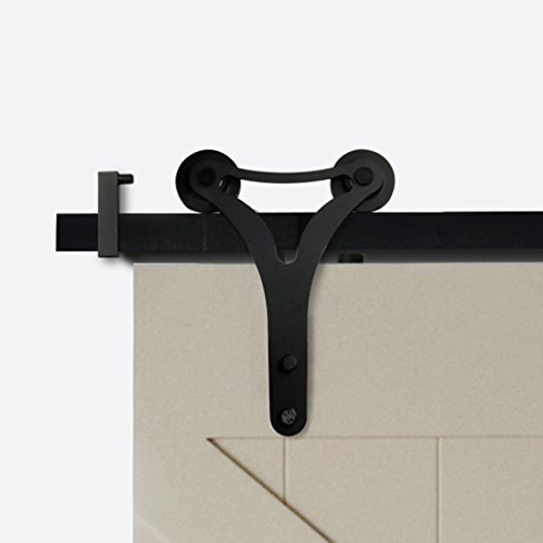 Black Non-Bypass Sliding Barn Door Hardware Kit