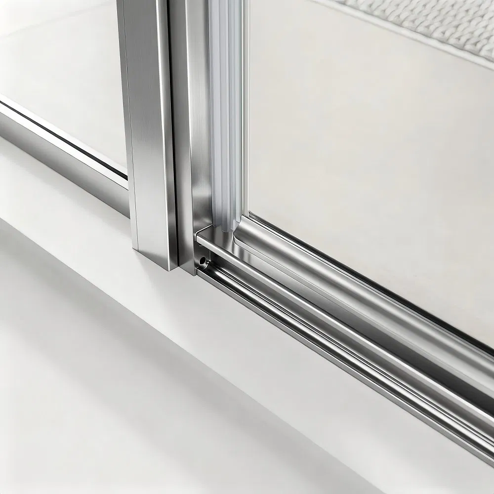 6mm Tempered Glass Aluminium Frame Shower Door Inner Folding Door Straight Shower Enclosure