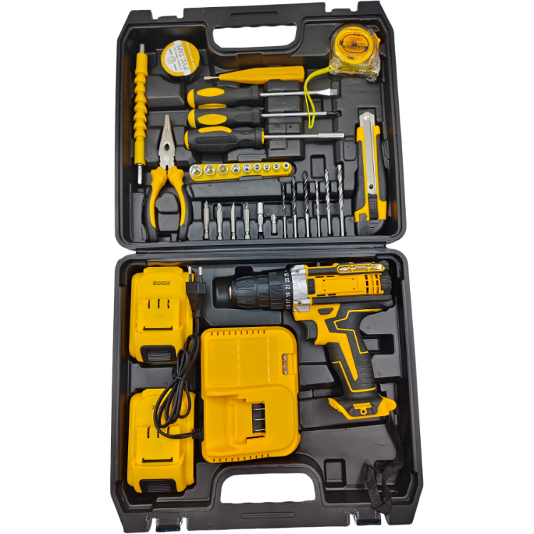 Multi-Function Lithium-Ion Cordless Drill Set with Complete Accessories Dual-Speed Impact Drill