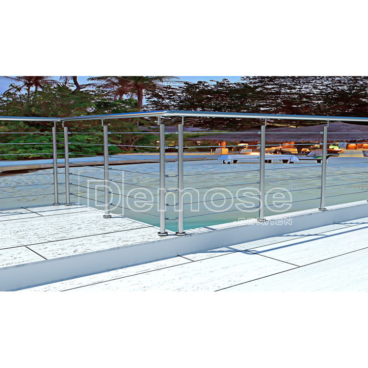 Simple Design Balcony Post Balustrades Handrails Stainless Steel Stair Railing for Deck (DMS-B2267)