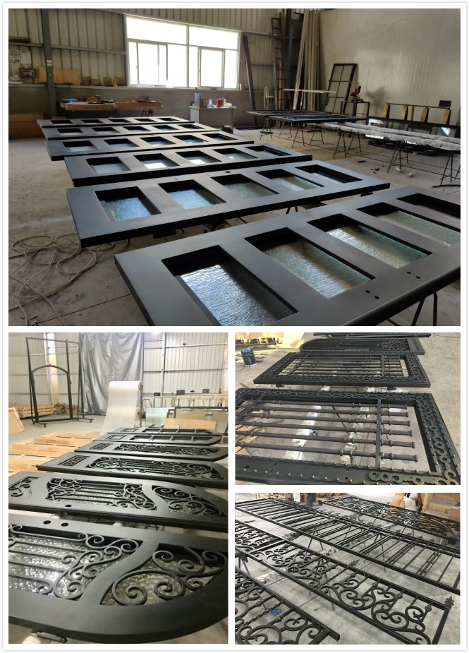 Faux Finishing Anti-Rust Wrought Iron Door with Insulating Glass