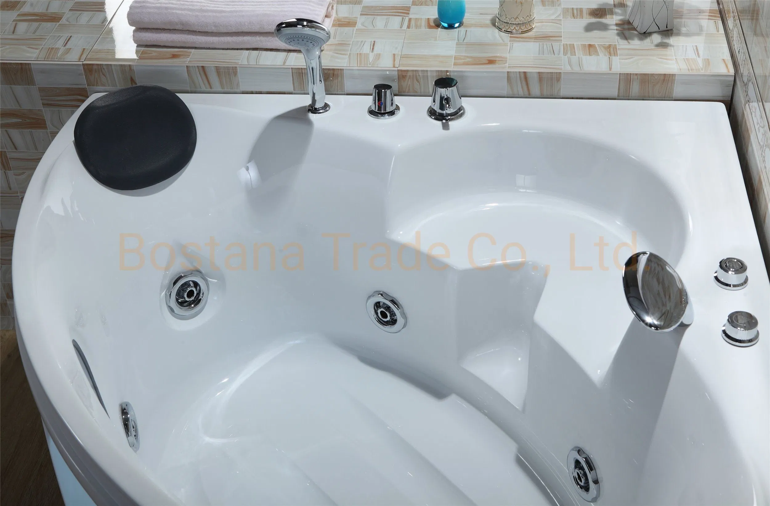 Household Small Acrylic Triangle Fan-Shaped Couple Bathtub