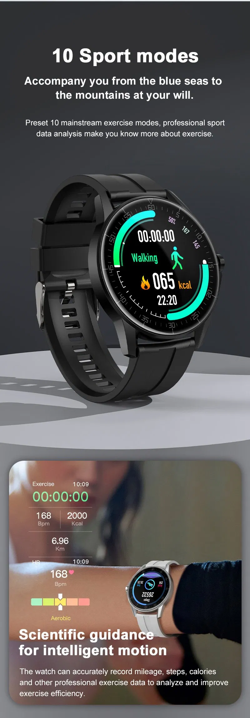 Умные часы YUOKO с GPS, 1.79 дюйма