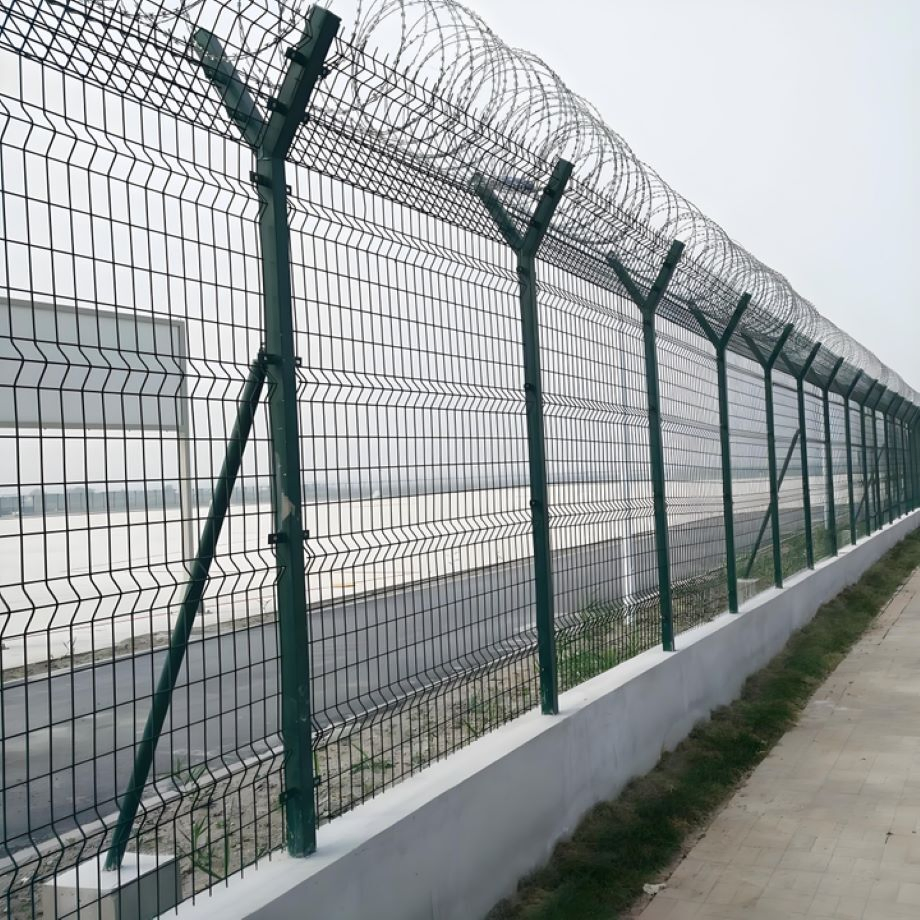 Airport Fence Welded Mesh Curvy Wire Fencing Panel