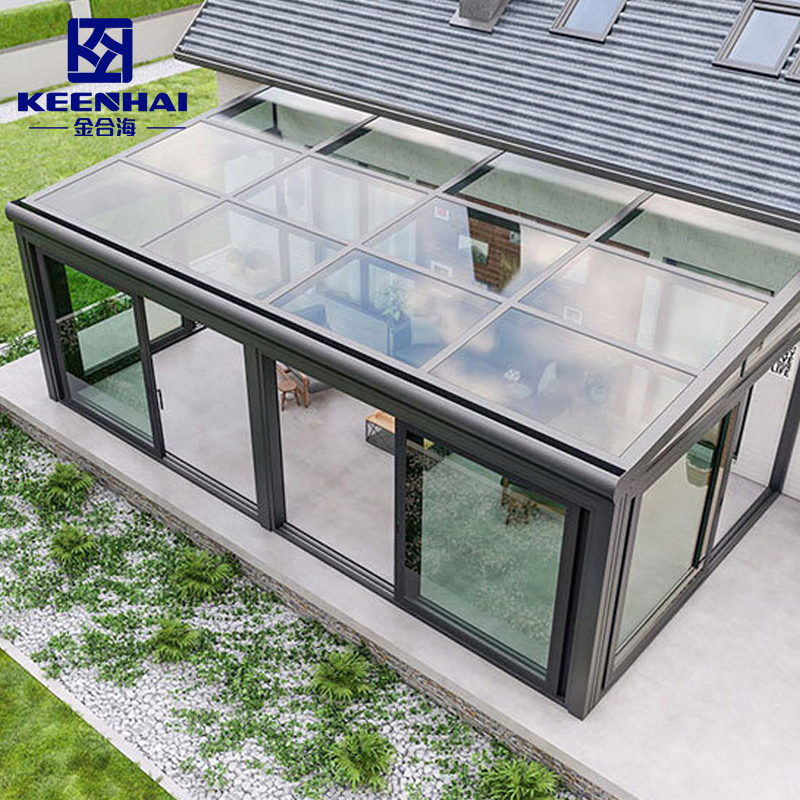 The Newest Garden Shed House Steel Wholesale Modular Prefab Glass House Outdoor Glass Room Roof Sunroom
