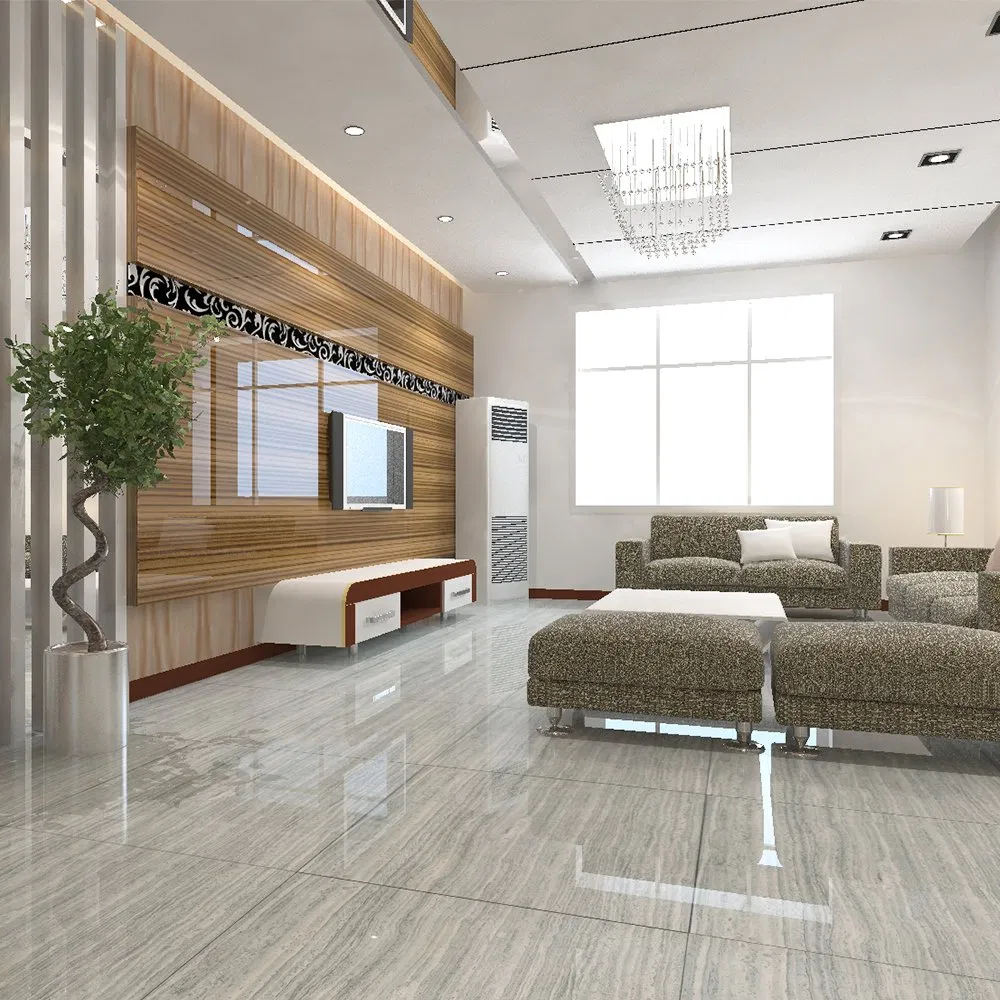 Hanse Good Price 600X600 800X800 Grey White Porcelain Tile Glazed Polished Porcelain Ceramic Slab Wall Floor Tiles