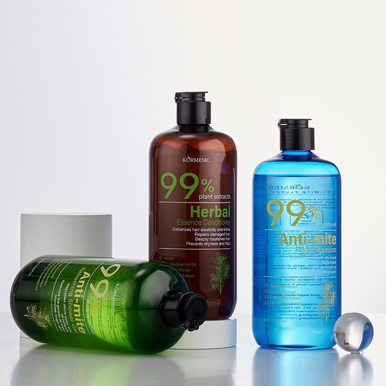 Online Wholesale and Retail Natural Plant Body Wash Refreshing Anti-Mite Fluffy Hair Shampoo and Hair Conditioner 3PCS Set