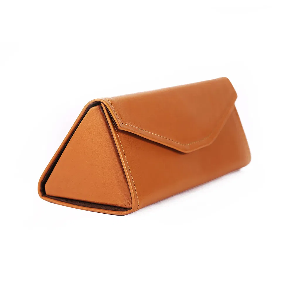 Customized Logo Eyewear Cases Triangle Shape Foldable Eco-Friendly Paper Eyeglasses Case New Sunglasses Storage Box