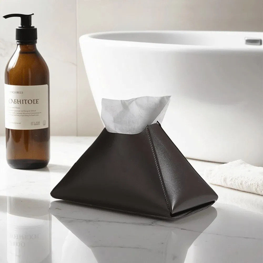 Paper Tissue Box PU Leather Storage Holder Organizer