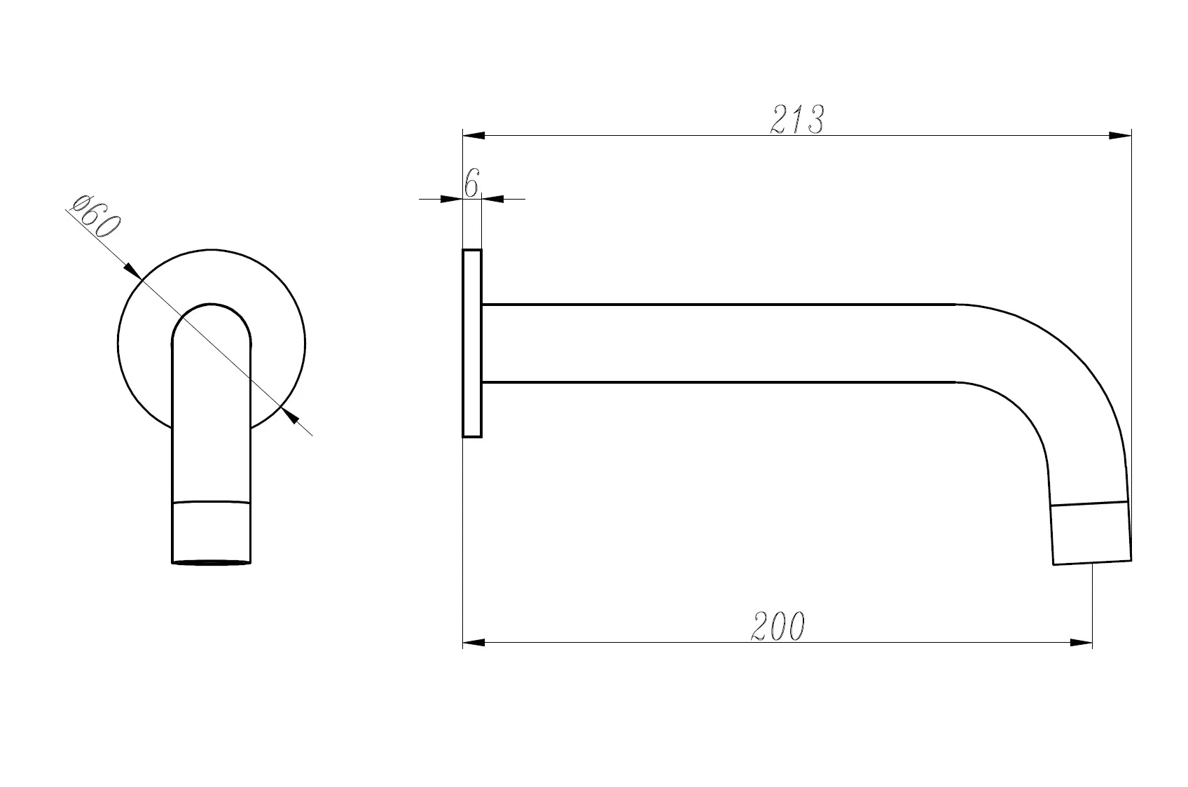 Смеситель для раковины настенный матовый черный