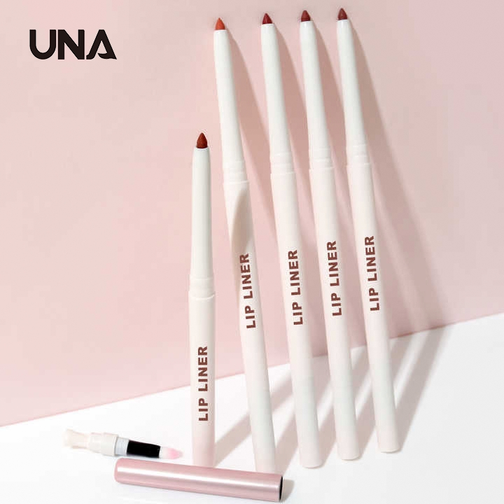 White Vegan Retractable Creamy Lip Liner with Brush and Sharpener for Black Women Custom Logo Makeup Pigmented Lipliner Pencil