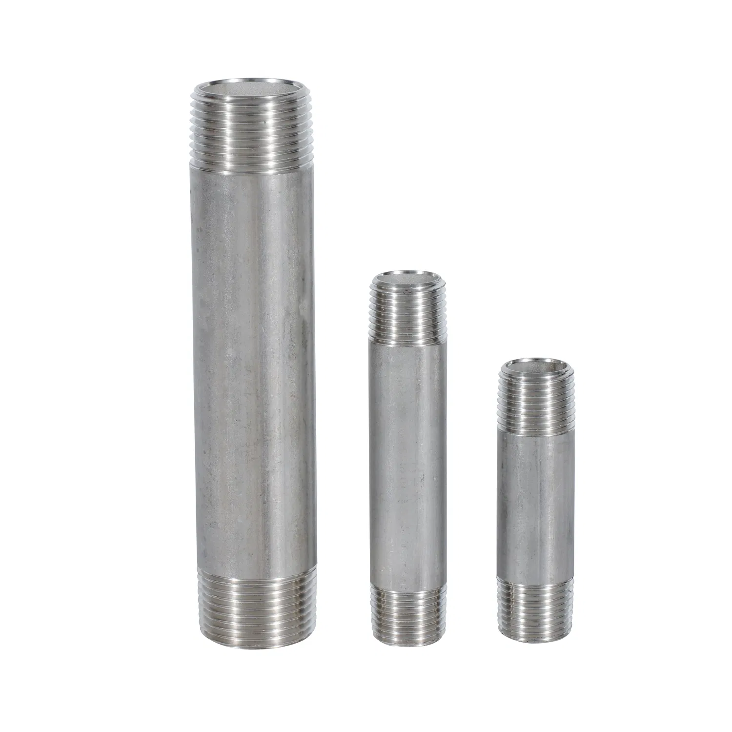 Galvanized Carbon Steel/Stainless Steel Threaded Pipe Fittings Sch40, Sch80 NPT Thread Barrel Nipples