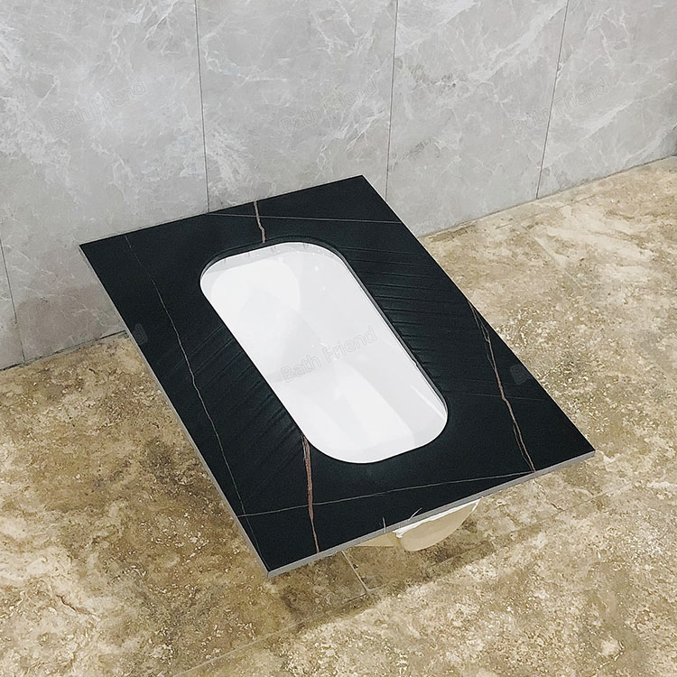 Rock Slab Marble Effect Grey Water Closet Squatting Pan Ceramic Squat Toilet