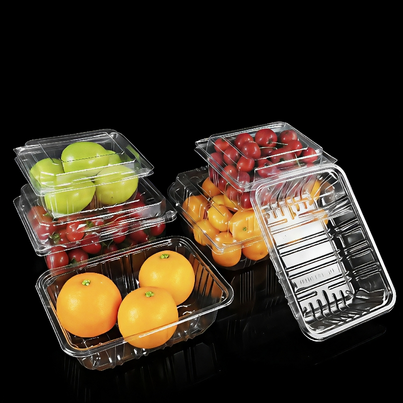 Customizable Plastic Durable Transparent Pet Pear Apple Tray for Farm Market Fruit Store Display