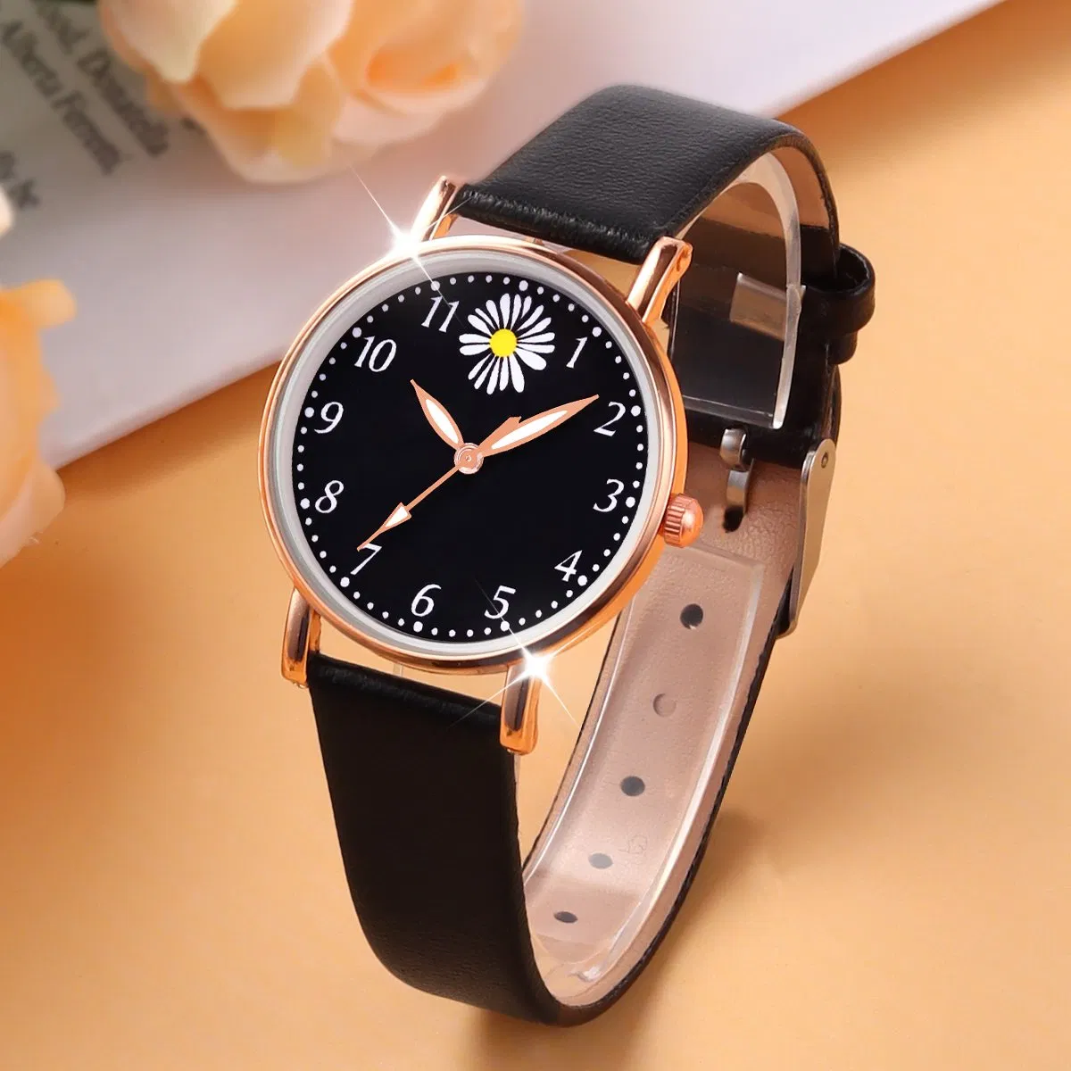 Elegant and Romantic Women's Five-Flower Jewelry and Chrysanthemum-Embellished Quartz Watch