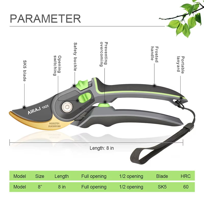 Professional All-Steel Alloy Construction Hand Garden Tools Telescopic Pruning Shears for Garden Pruning