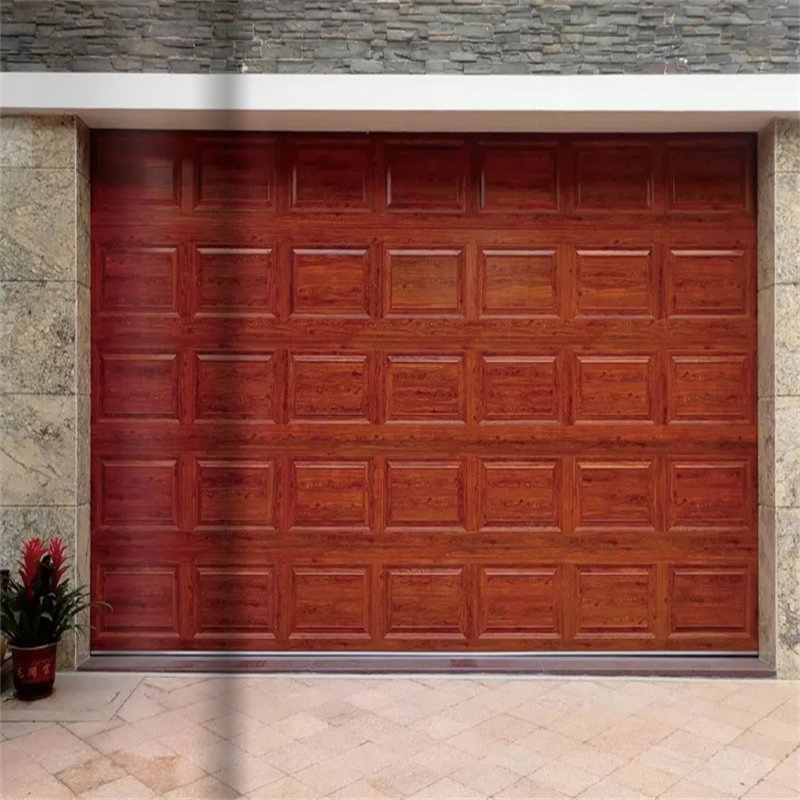 Aluminum Wooden Modern Motor Remote Control Garage Door