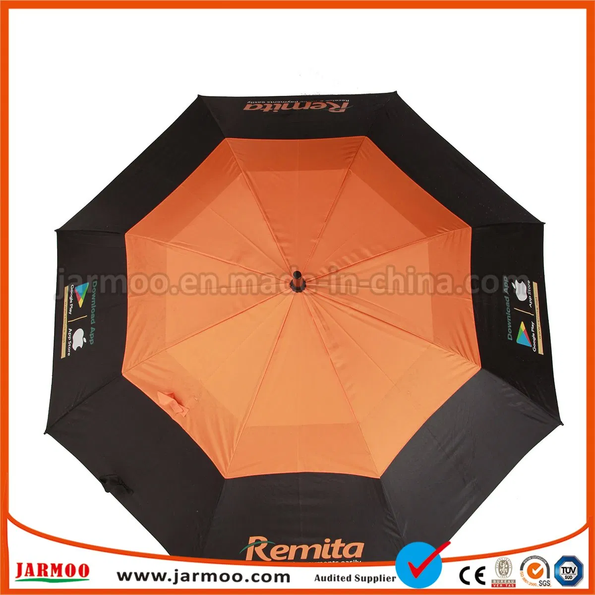 Custom Print Logo Strong Windproof Golf Umbrella Advertising Gift Umbrella Sun Umbrella (JMGLFU)