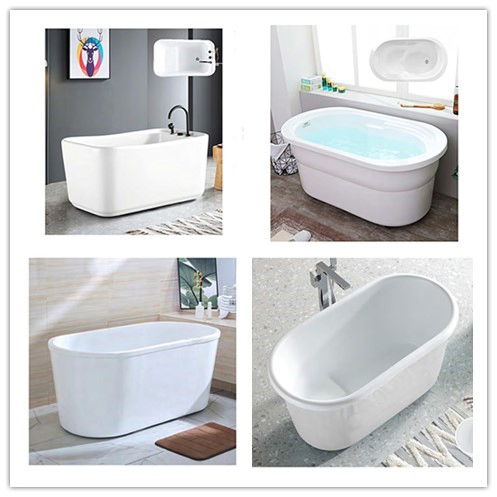 Modern Factory Direct Acrylic Bathtub High Value Classic Design with Colorful Soaking Freestanding Whirlpool Drainer Waterfall