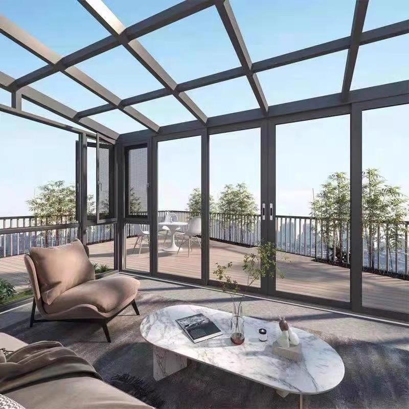 Contemporary Modern Design Aluminum Frame Patio Glass 4 Season Sunroom Houses