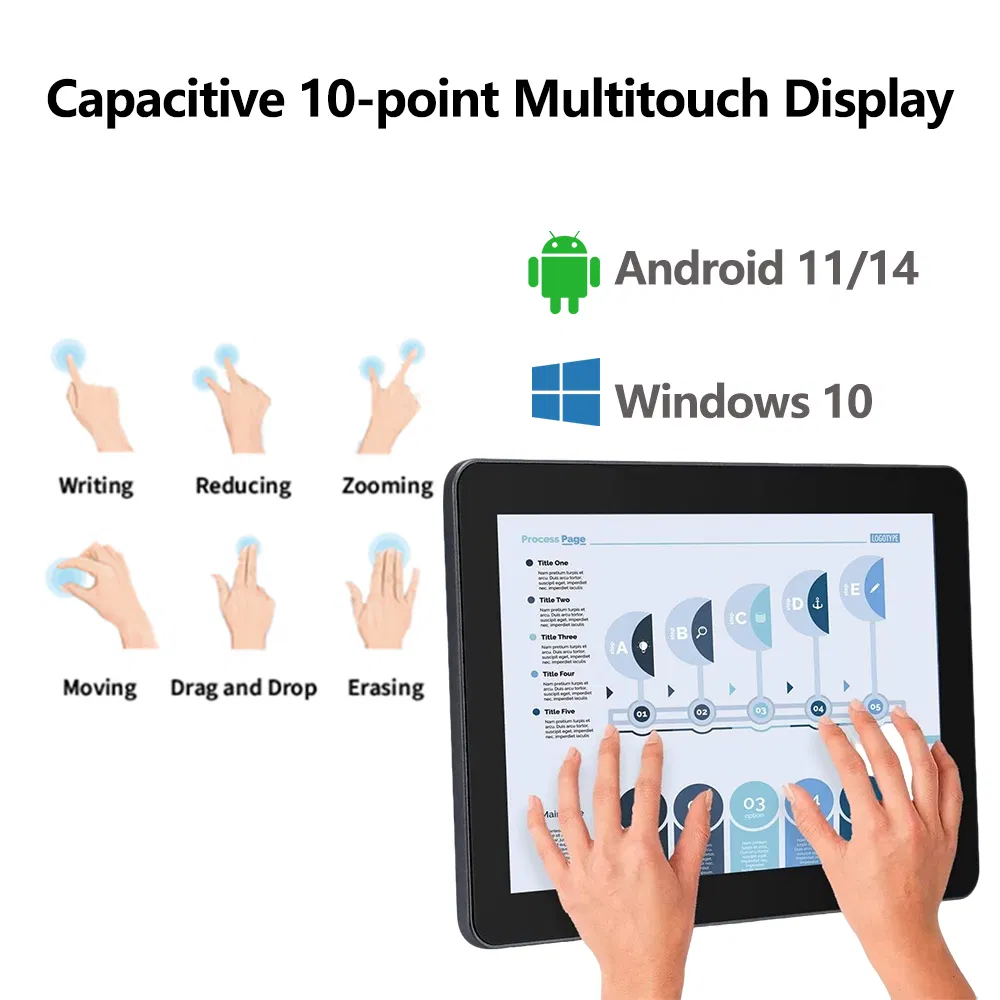Suntek 2025 New Arrival 15.6-Inch Touch Display Embedded Open Frame Desktop Wall Mounted Touch Screen Monitor for Hotel and Hospital