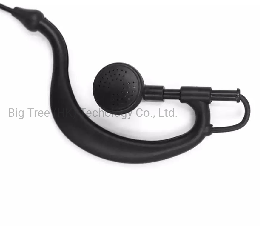 Наушник-гарнитура с крюком и PTT для рации