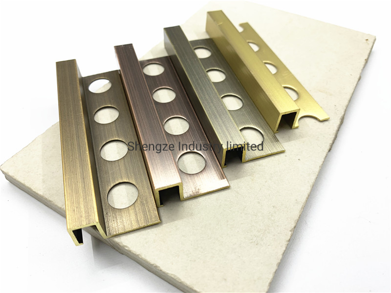 Metal Aluminum Tile Edging Corner Trim for Porcelanato Flooring Accessorie