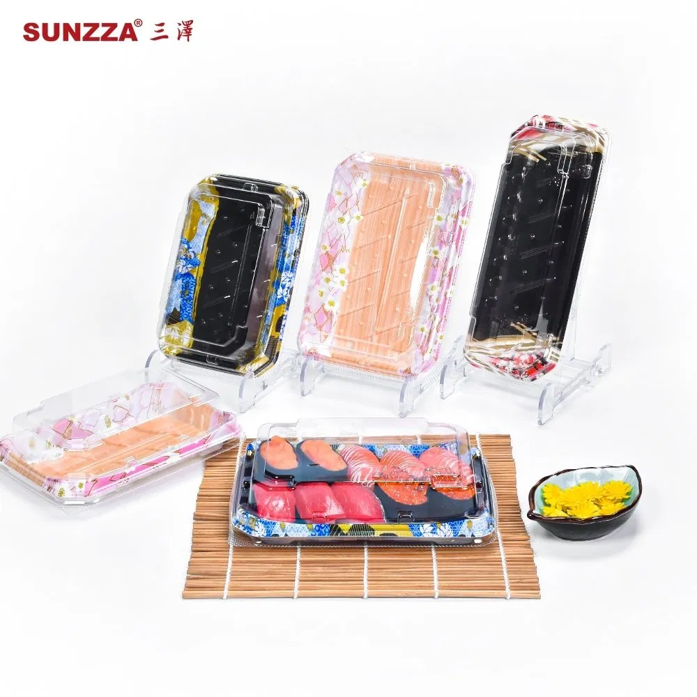 Plastic Disposable Food Container Anti-Slip Takeaway Disposable Sushi Lunch Box