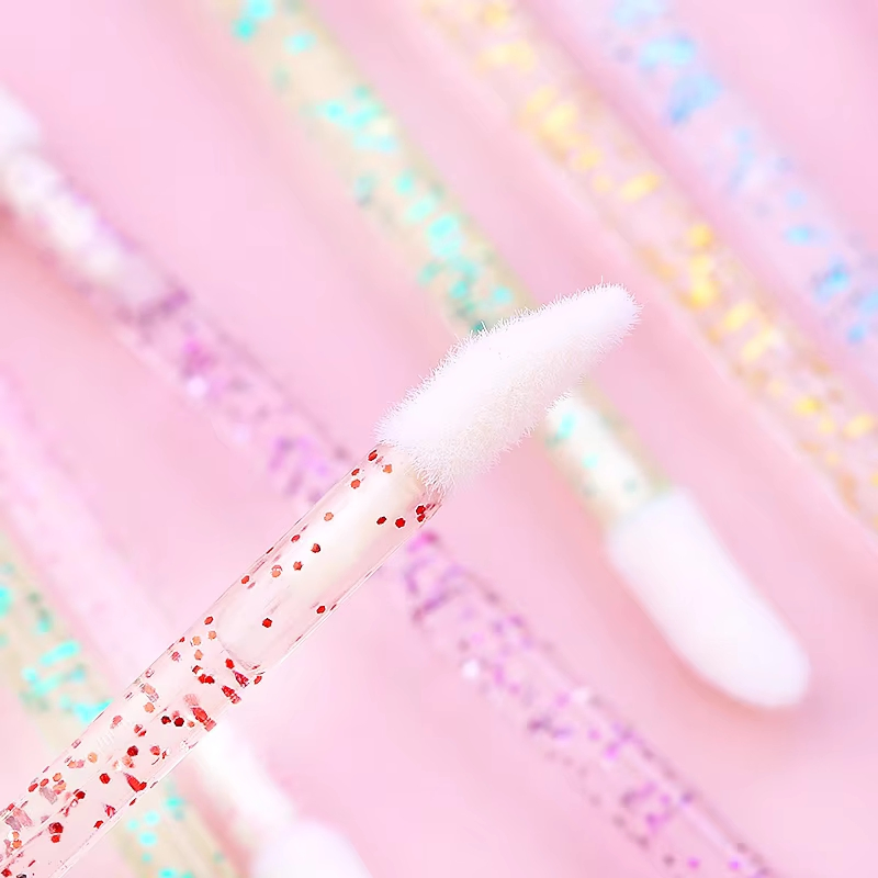 Mt Lashes China Manufacturer Disposable Makeup Brush Lip Gloss Lipstick Eyeliner Crystal Stem Lip Brush