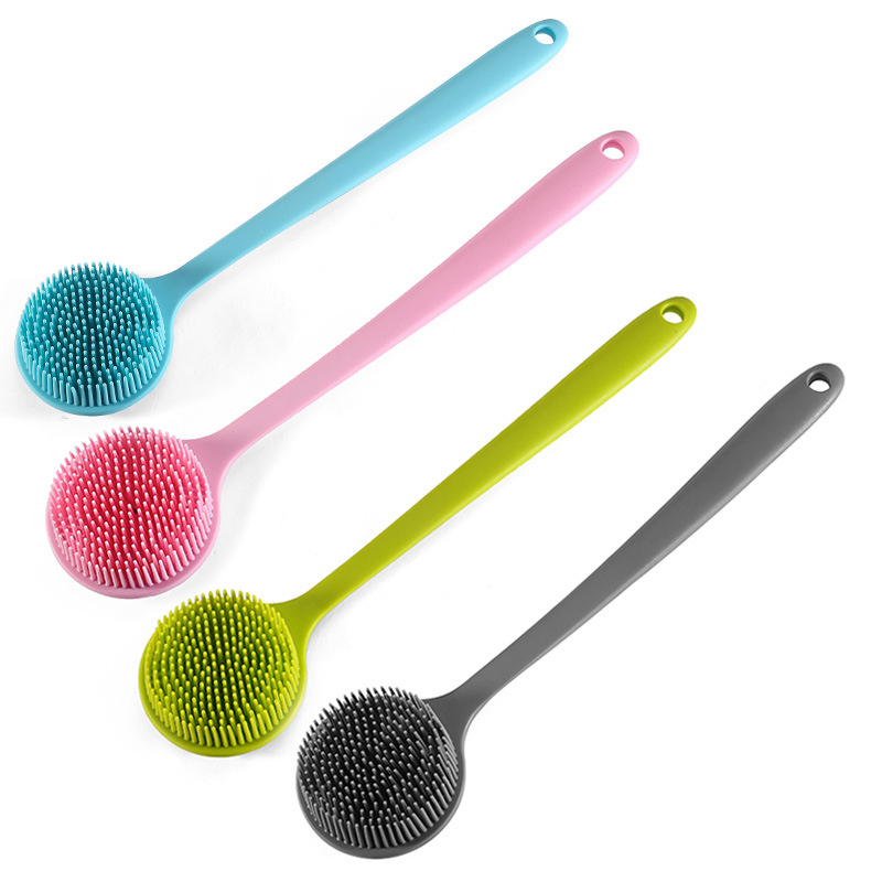 Silicone Shampoo Silica Gel Body Scrub Body Brushes Long Handle Bath Brush
