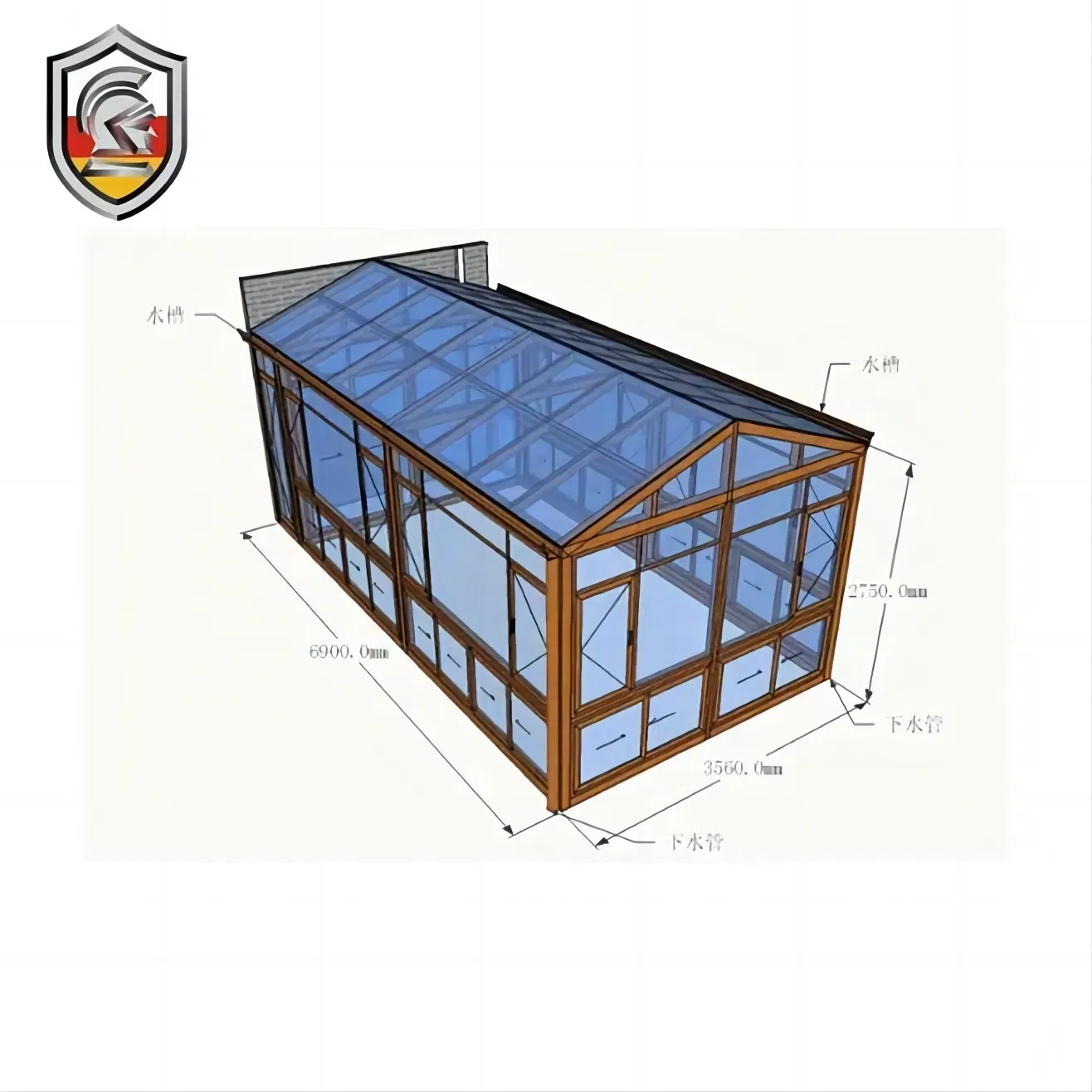 2023 Modern Design Waterproof Aluminum Alloy Small Glass Sunrooms