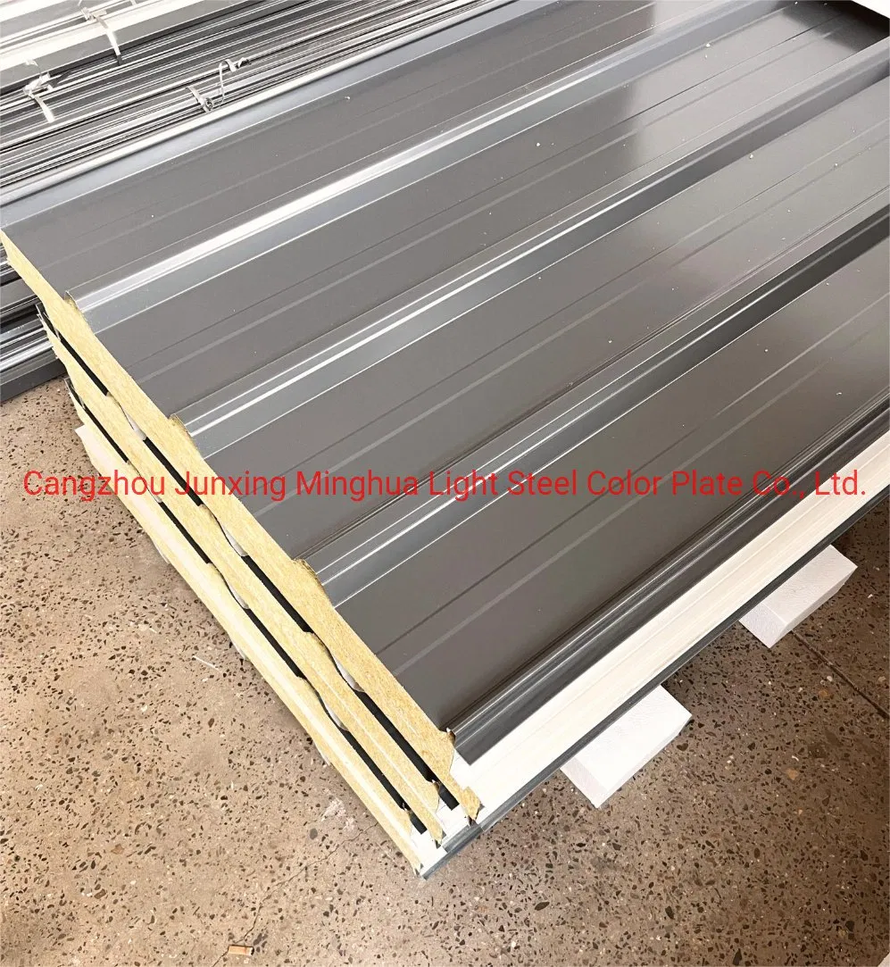 Factory Price Environmental Economical Customized Wall Insulation Color Coated Steel Rockwool Roof Sandwich Panel for Poultry House