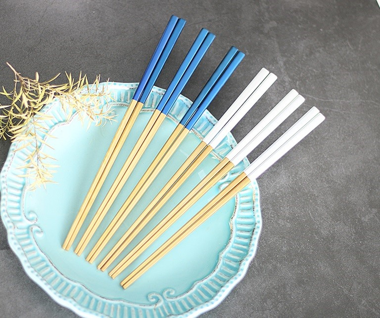 Hotel Supplies Gold Plated Tableware Stainless Steel Chopsticks