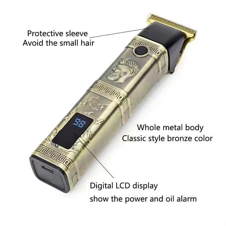 Professional Cordless Electric Hair Cutting Machine with LCD Power Display Beard Trimmer