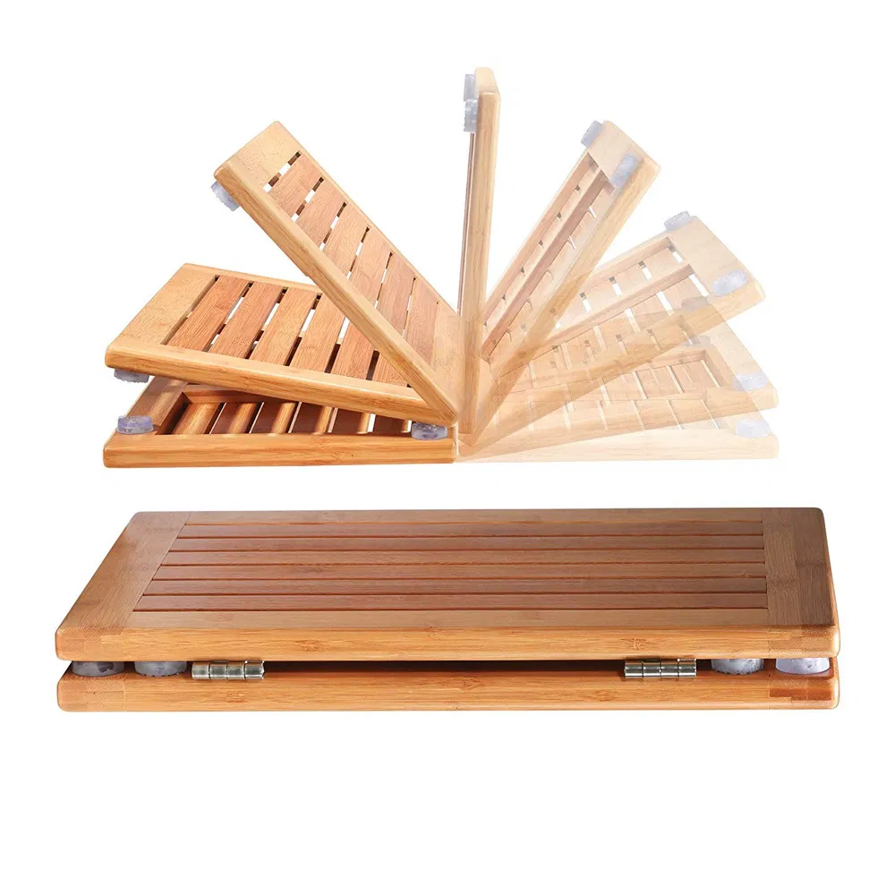 Складной бамбуковый коврик для ванной