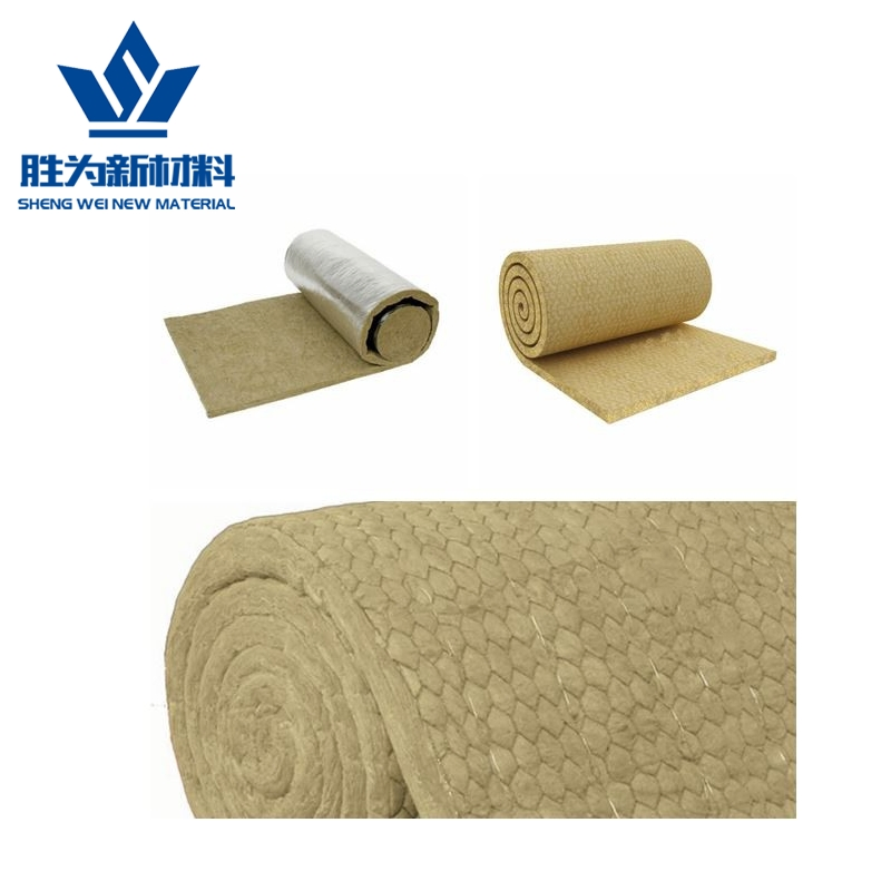 100mm Srw Rock Wool Wired Blanket with Mesh for Heat Insulation Materials