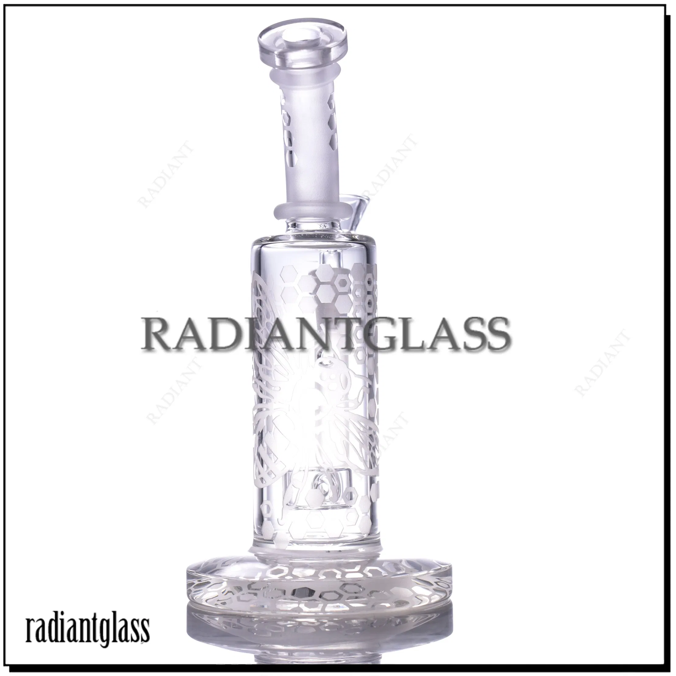 Thick Base Butterfly Straight Glass Smoking Water Pipe