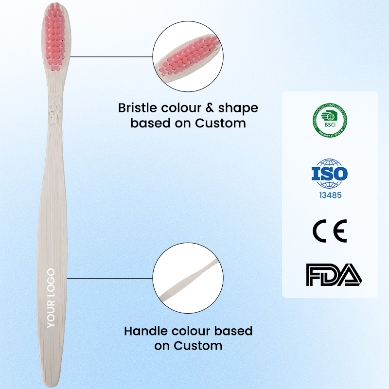 Adult Bamboo Toothbrush Medium Bristle Biodegradable Eco Friendly