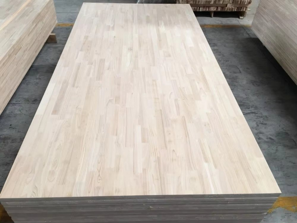 Finger Jointed Rubber Board 1220 X 2440 mm 4 X 8 Panel Solid Rubber Wood Table Top Furniture Usage